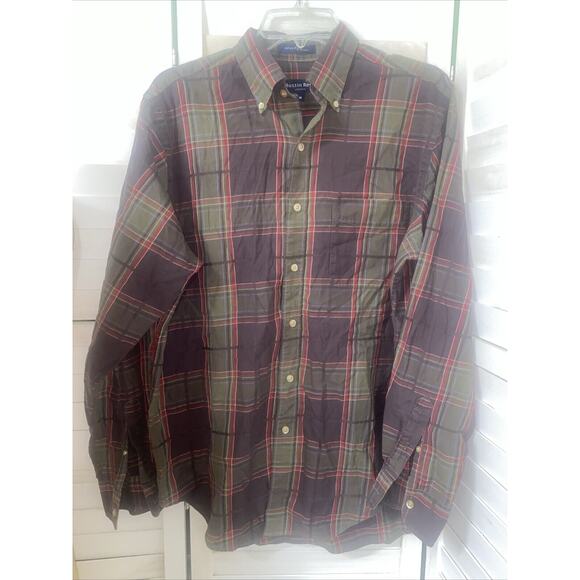 Austin Reed London Long Sleeve Button Down Oxford Plaid Shirt Men's Medium - Picture 1 of 7